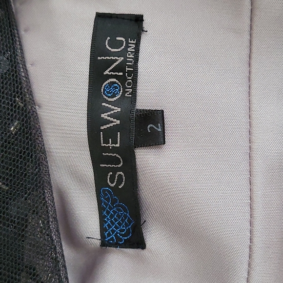 Sue Wong Nocturne Black Beaded Bodice Cocktail Dress - Picture 10 of 15